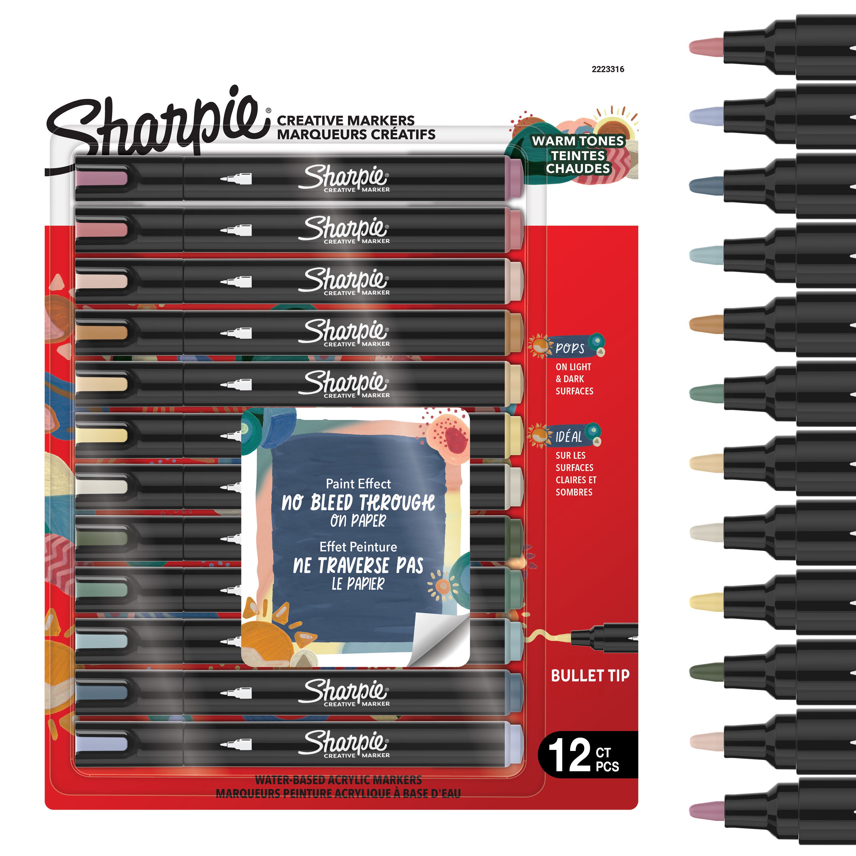 Sharpie Creative Acrylic Marker Warm Tones Bullet Tip 12-blister - Utensilien Zum Schreiben Und Zeichnen 2223316