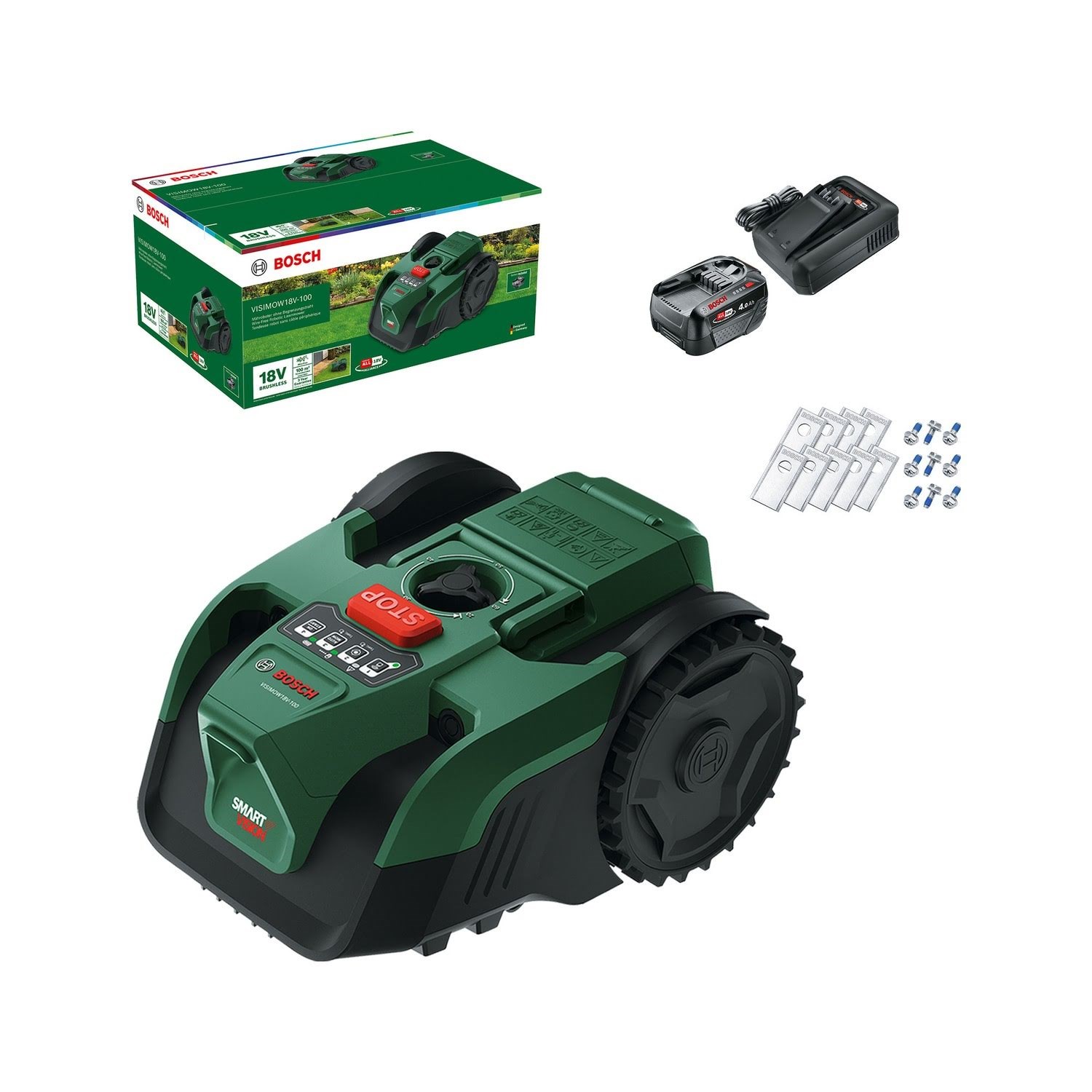 Bosch Visimow 18v-100 Robotic Lawnmower 100 m² - Roboter Rasenmaeher 06008e1002