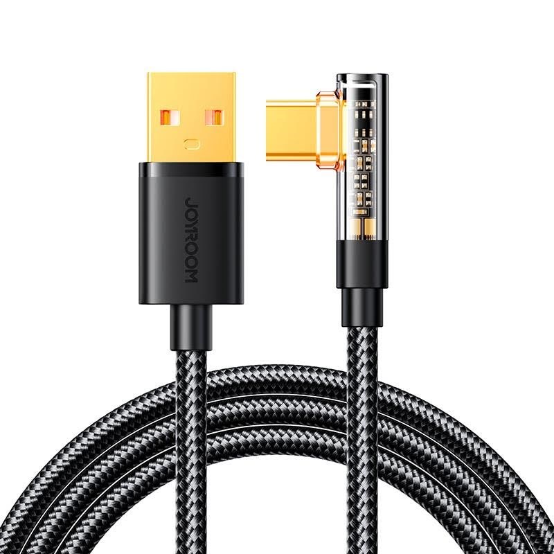 Joyroom Gaming Cable S-uc027a6 Usb-c (Angled) / Usb-a (Straight) 3A 1.2 m - Black - Usb Kabel