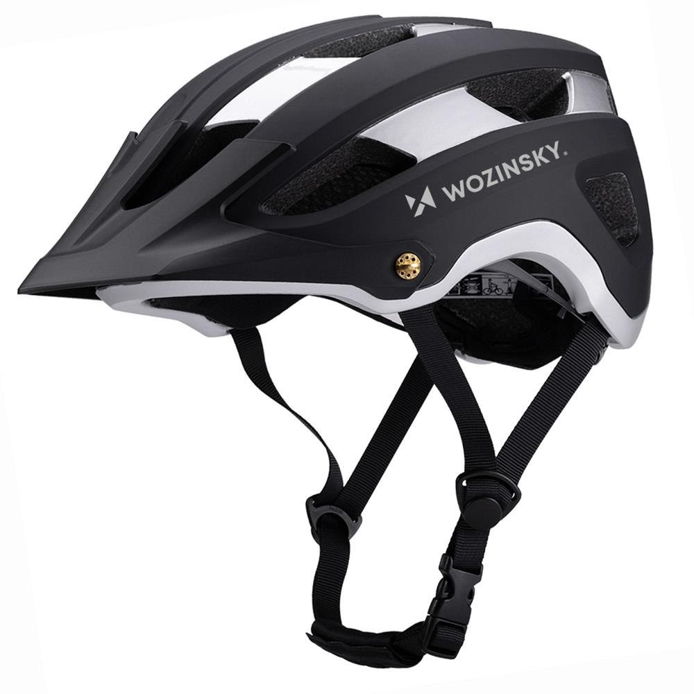 Wozinsky Mtb Bicycle Helmet With Detachable Visor Light 57-62 cm - Black And Silver - Fahrradzubehoer 5907769380839