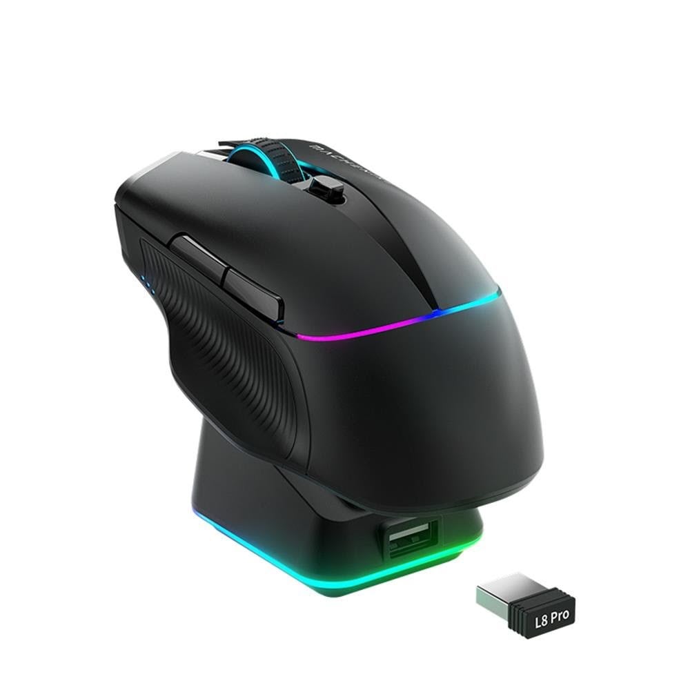 Machenike L8 Pro Wireless Gaming Mouse - Black - (Schwarz) - Maus L8 Pro Tri-mode Mouse 8k-black