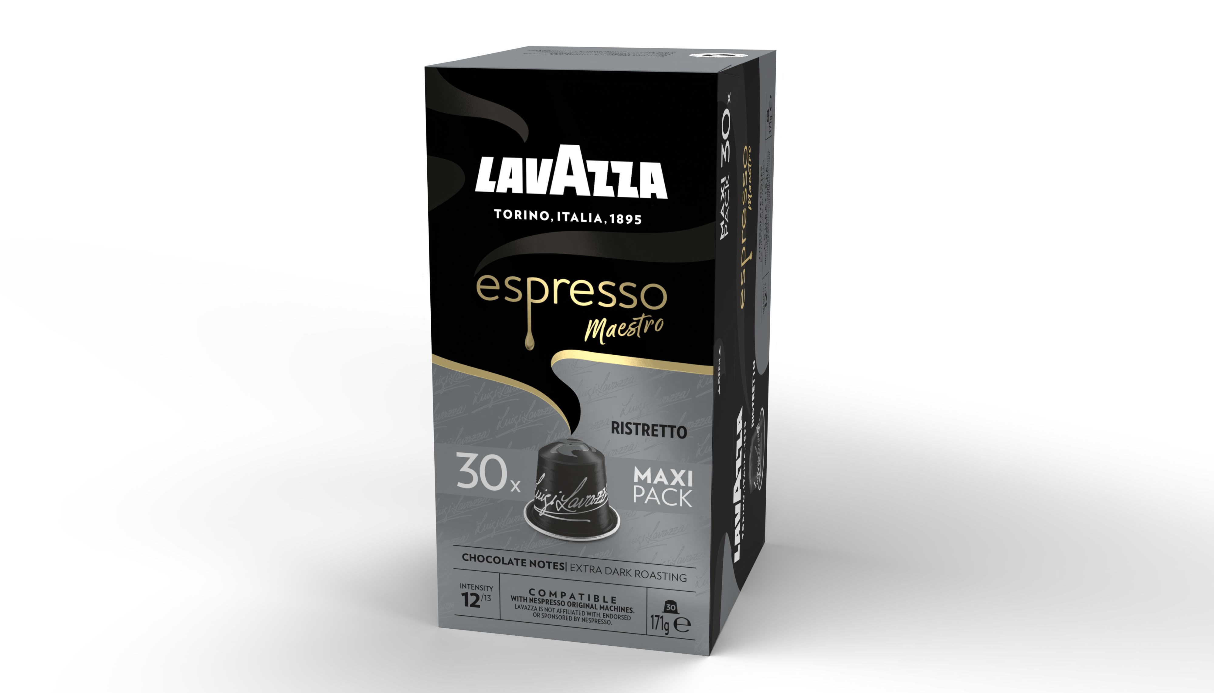 Lavazza Espresso Risretto Aluminium Caps - 30 Pcs - Kaffeezubereitung Schwarz 7148
