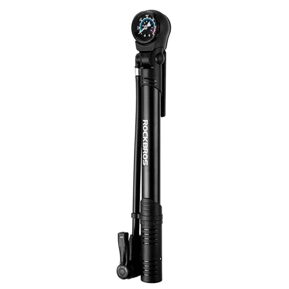 Rockbros 42310006001 Bicycle Pump With Pressure Gauge - Black - Fahrradzubehoer