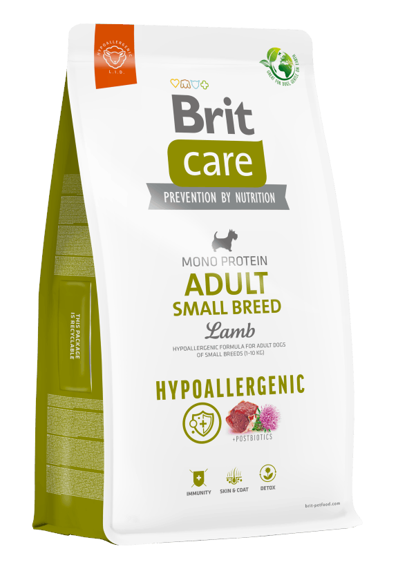 Brit Care Dog Hypoallergenic Adult Small Breed Lamb 3kg - Hunde 8595602566143