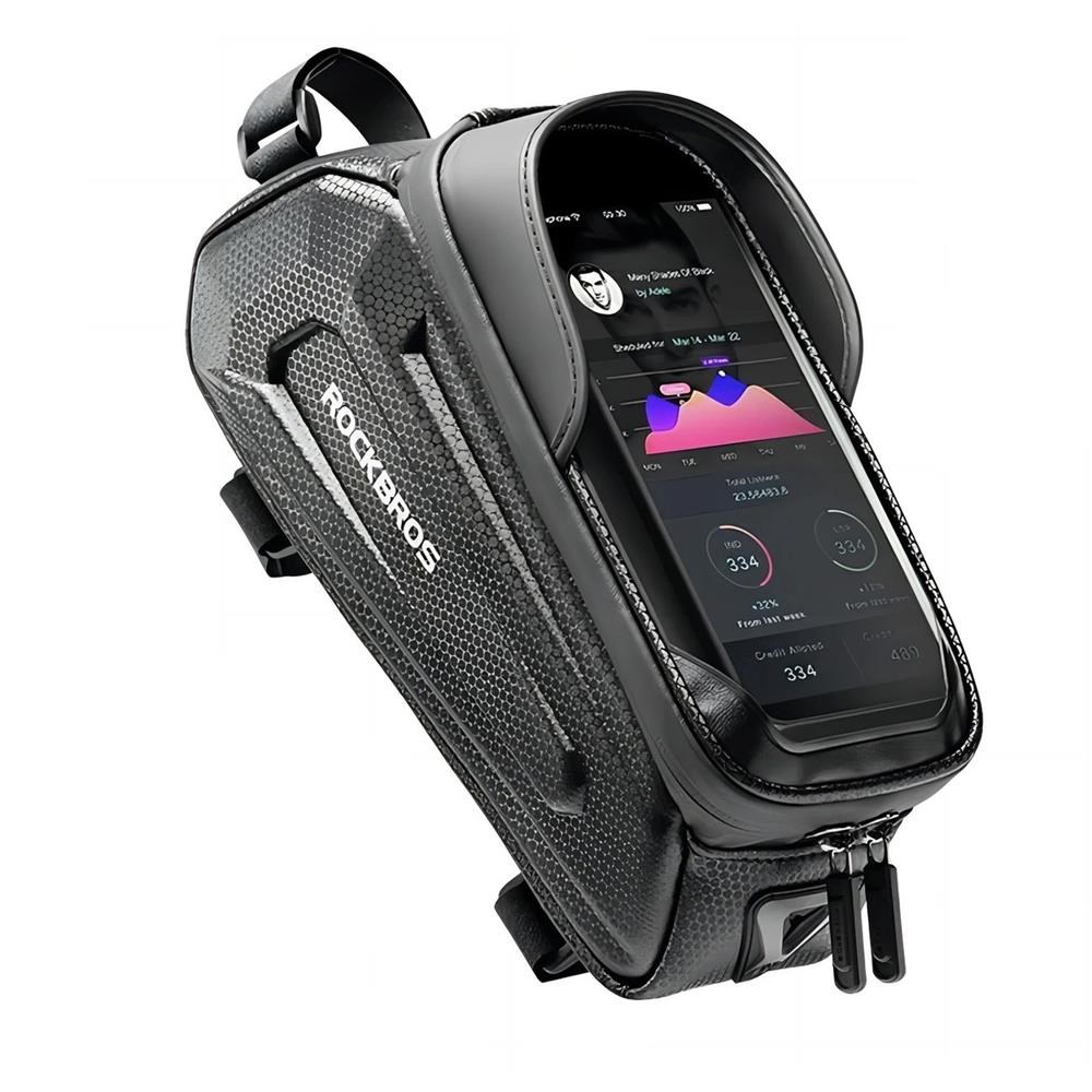Rockbros B68-1 Frame-mounted Bicycle Bag With Phone Pocket - 1.7L - Black - Handys Anderes Zubehoer