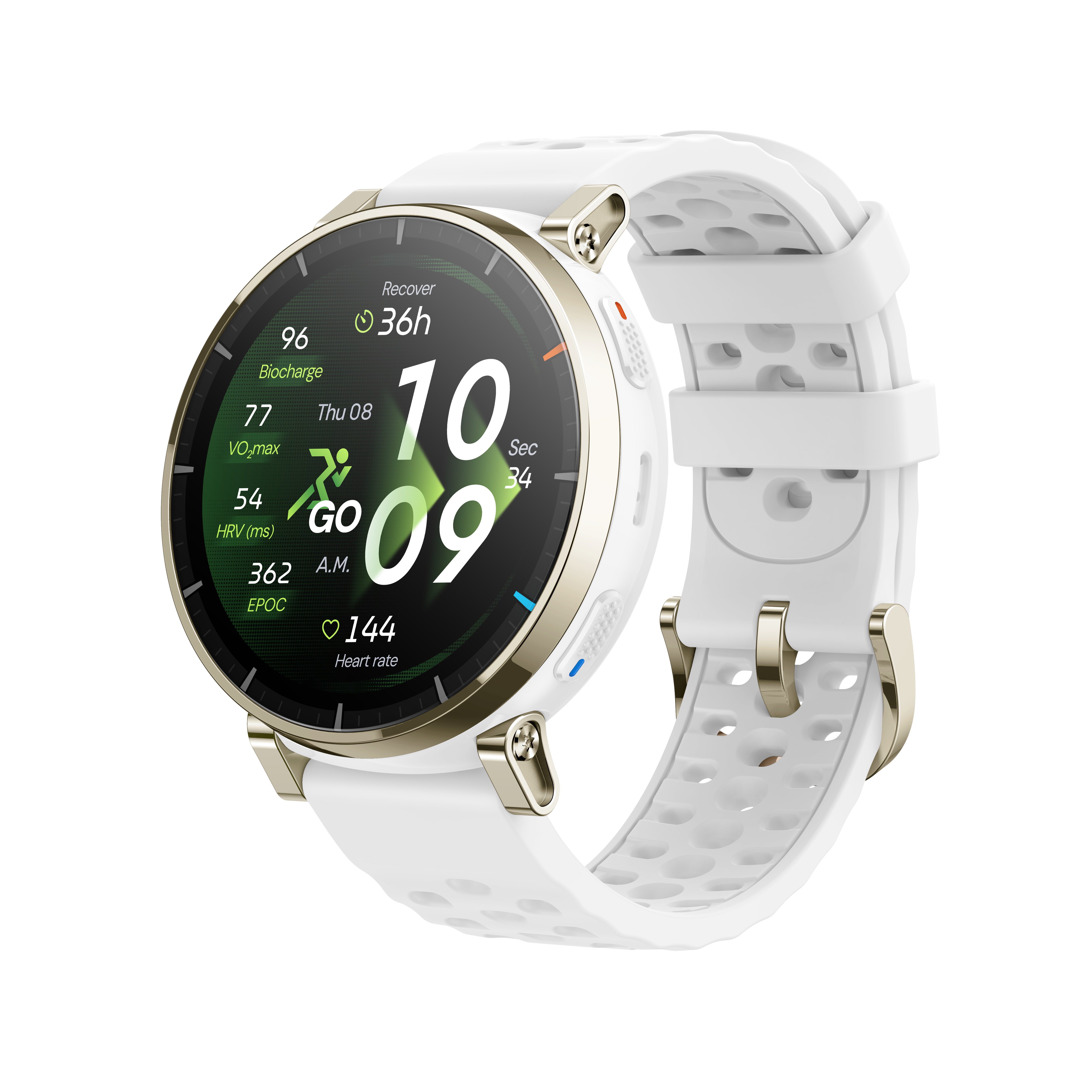 Amazfit Active 3 Premium 45mm - Aero White - Smartwatches Pulsuhren Sportuhren Schrittzaehler W2558gl3n