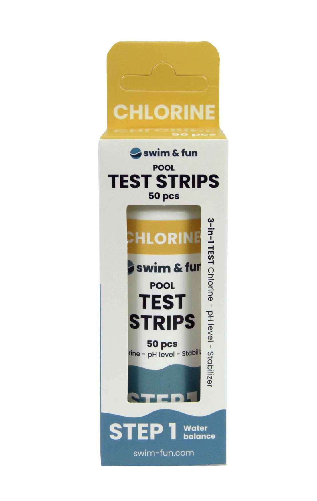 Swim & Fun Test Strips Chlorine/ph/stabilizer 50 Pcs - Pools 1644