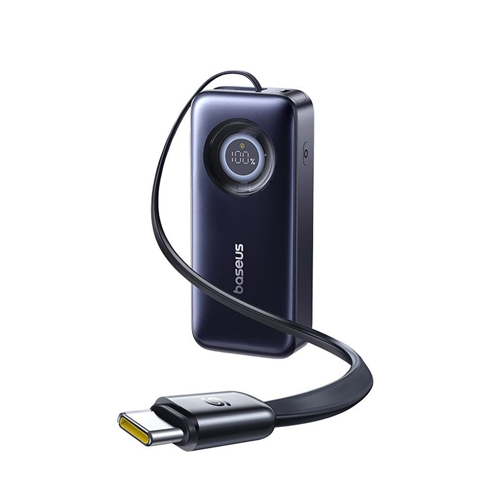 Baseus Enercore Cr11 20000mah 67w Power Bank With Retractable Usb-c Cable - Black - 20000 Mah - Powerbank Akku