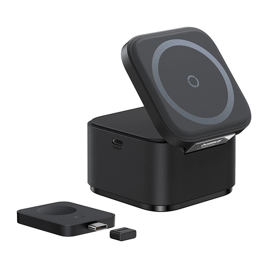 Baseus Magpro 3in1 25w Magsafe Compatible Inductive Charger For Phone And Smartwatch - Black - Handys Adapter Und Ladegeraete P10264100123-01