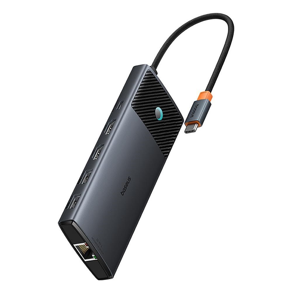Baseus Metal Gleam II 10in1 Hdmi Usb-a Usb-c Rj45 Sd/tf Hub - Gray Usb-hubs - Usb Hubs B00061800123-01