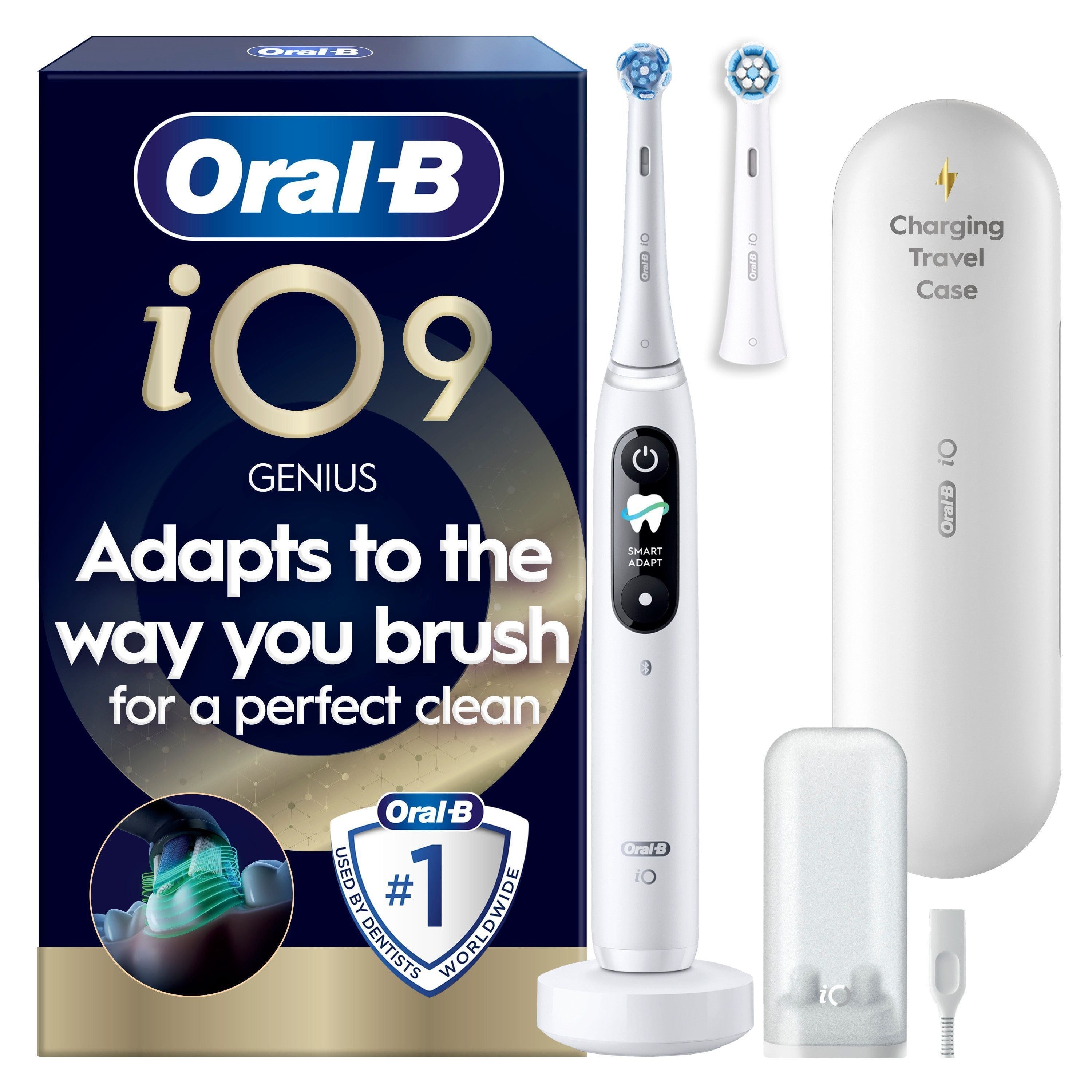 Oral-b Elektrische Zahnbürste Io9 White Alabaster + 1 Extra Refill - Elektrische Zahnbuersten