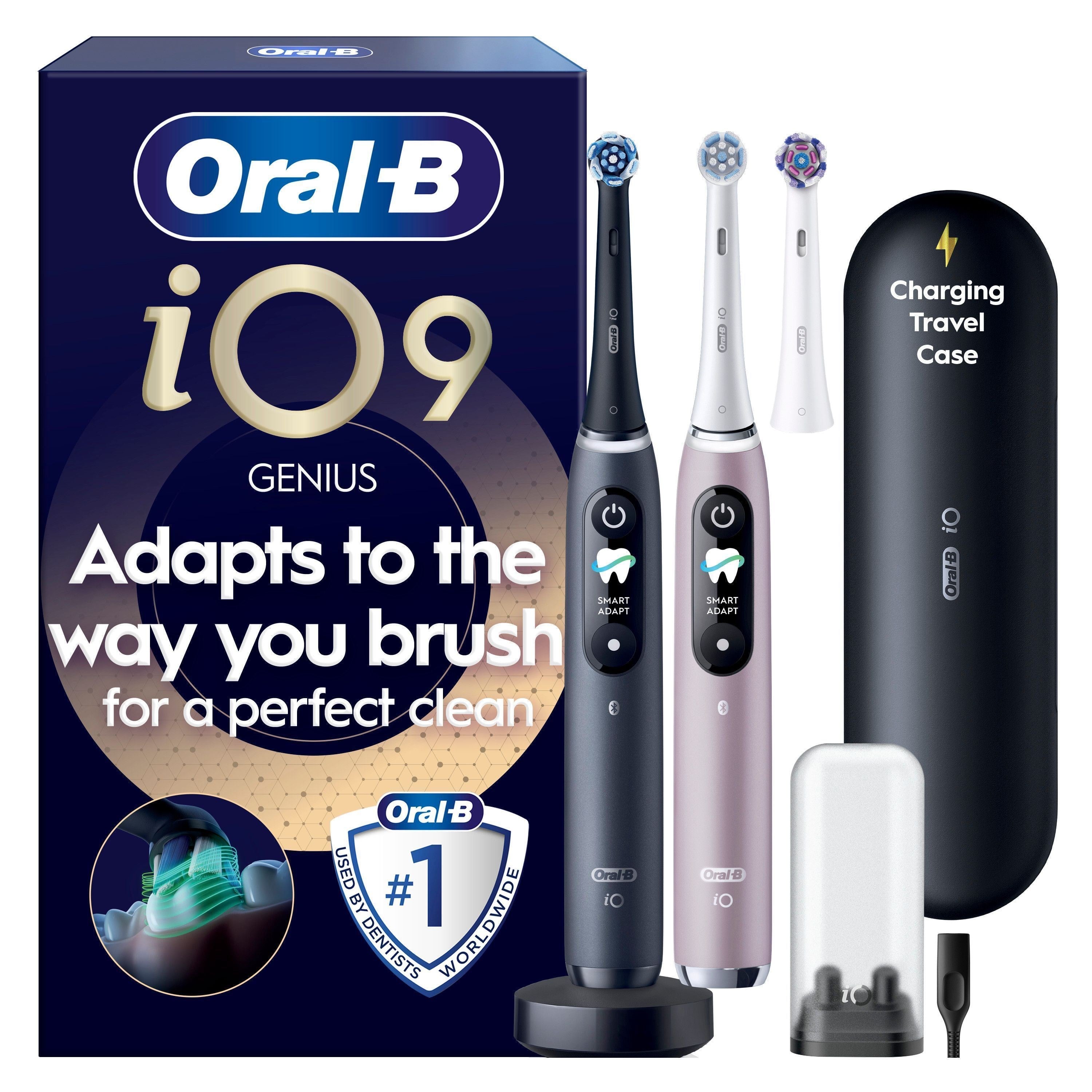 Oral-b Elektrische Zahnbürste Io9 Duo Black Onyx/rose Quartz + 1 Extra Refill - Elektrische Zahnbuersten 8006530067997