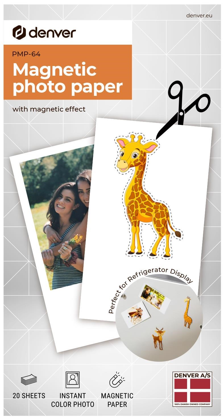 Denver Pmp-64 - Magnet Photo Print Paper For Denver Mcp-6010 Drucker - Papier Fotopapier Und Etiketten