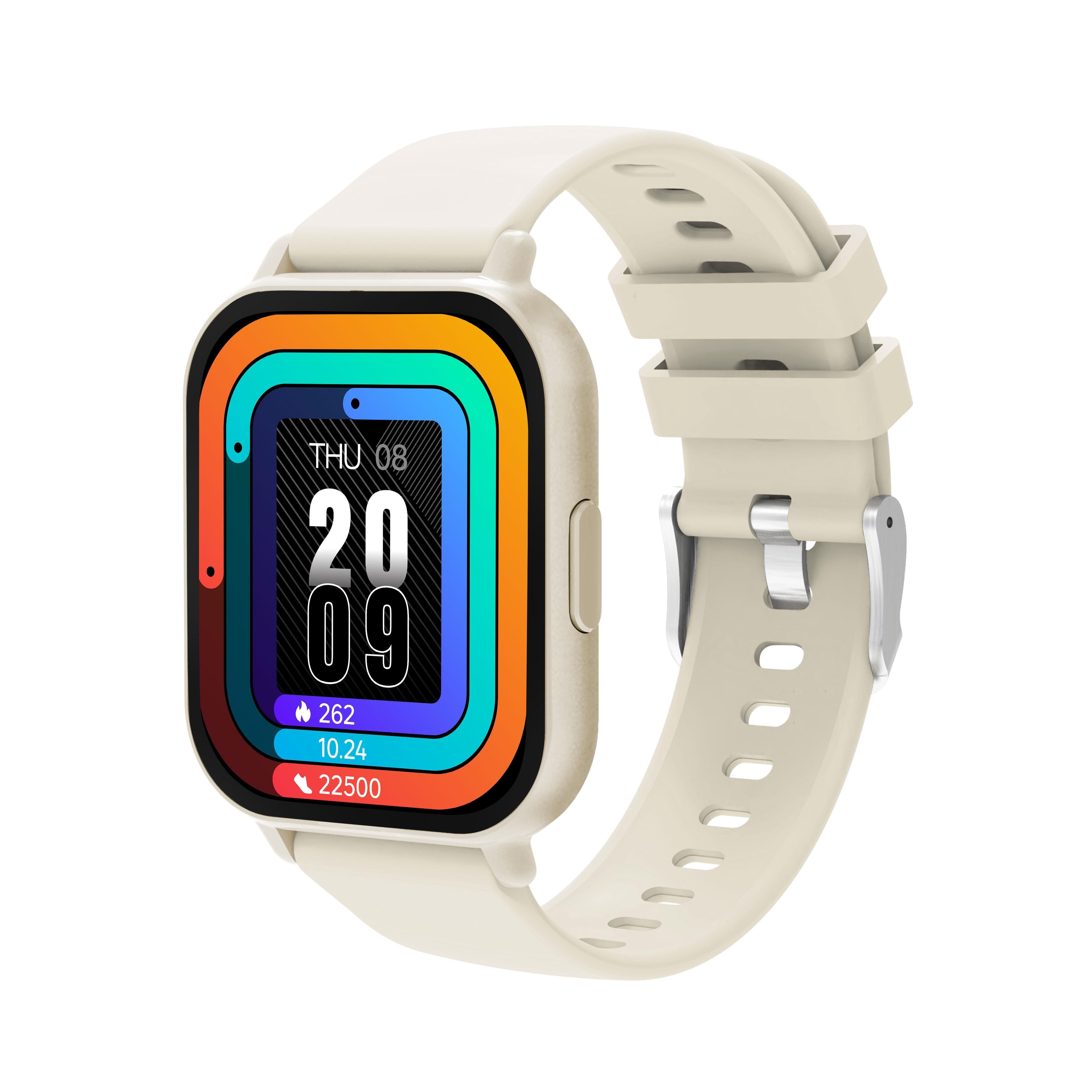 Denver Swc-176be Beige - Bluetooth Smart Watch With Health Sensors & Call Function - Smartwatches Pulsuhren Sportuhren Schrittzaehler