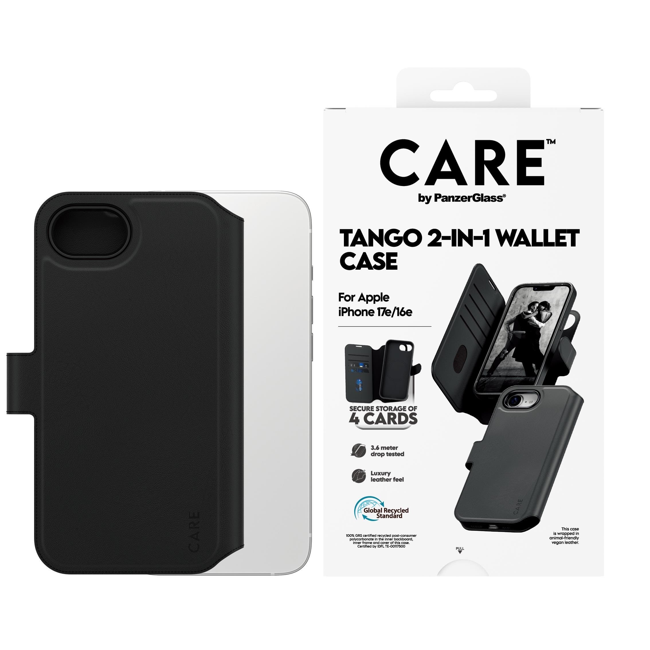 Care by Panzerglass Tango 2-in-1 Wallet Case w. Magsafe Iphone 17e | 16e - Handys Cover Cases