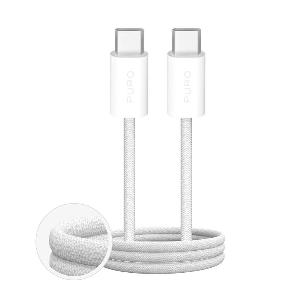Puro Fabrik 4 100w Braided Cable Usb-c - Usb-c 1m - White - Usb Kabel Weiß Puccc100wfabk4whi