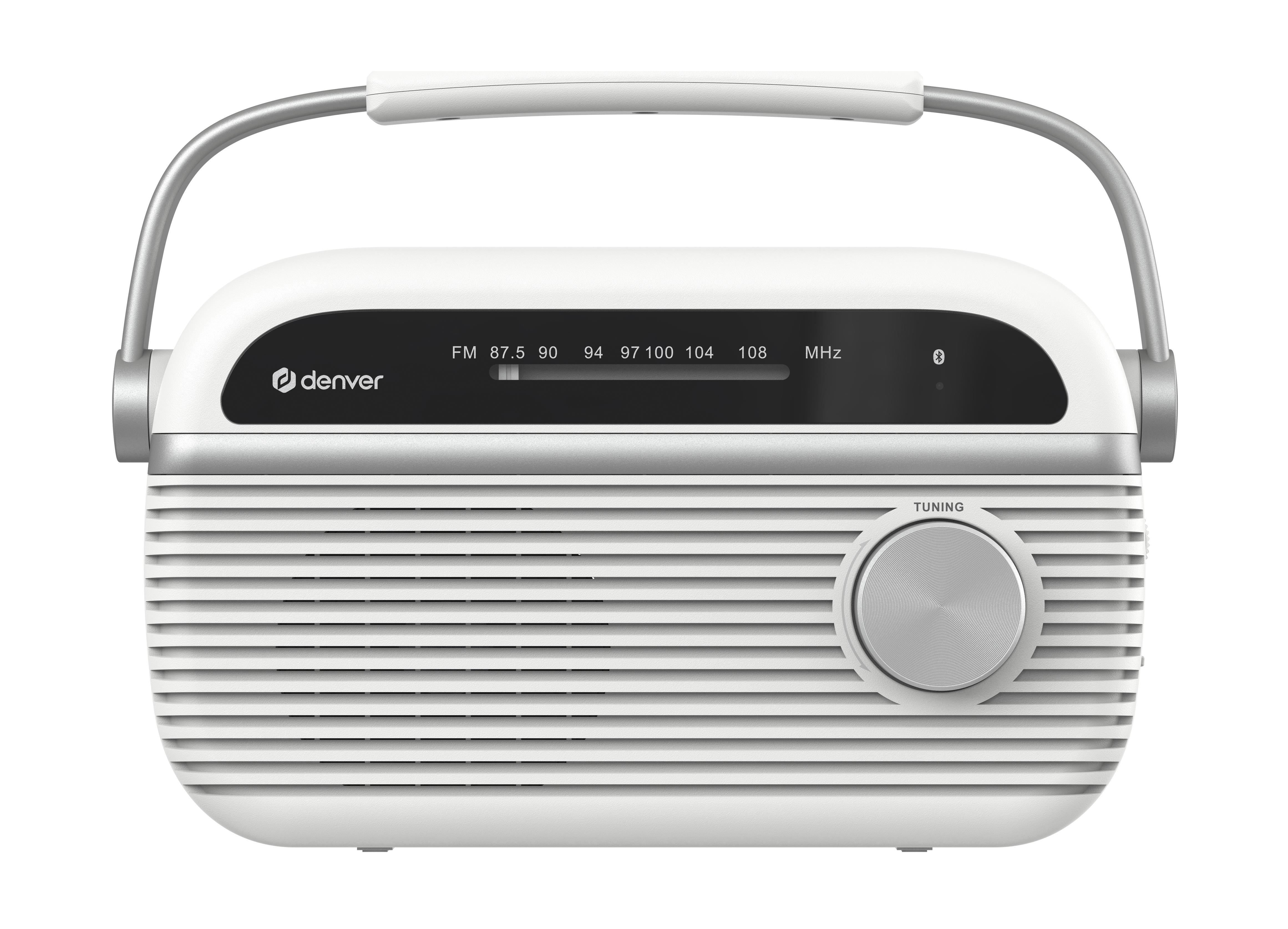 Denver Trb-67w - FM Analogue Radio With Bluetooth Function - White - Micro Mini Systeme