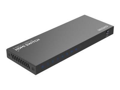 Deltaco - Video/audio Switch - 5 Inputs to 1 Output 8K@60hz With Remote - 6 Ports - Video Audio Switcher Hdmi-7055