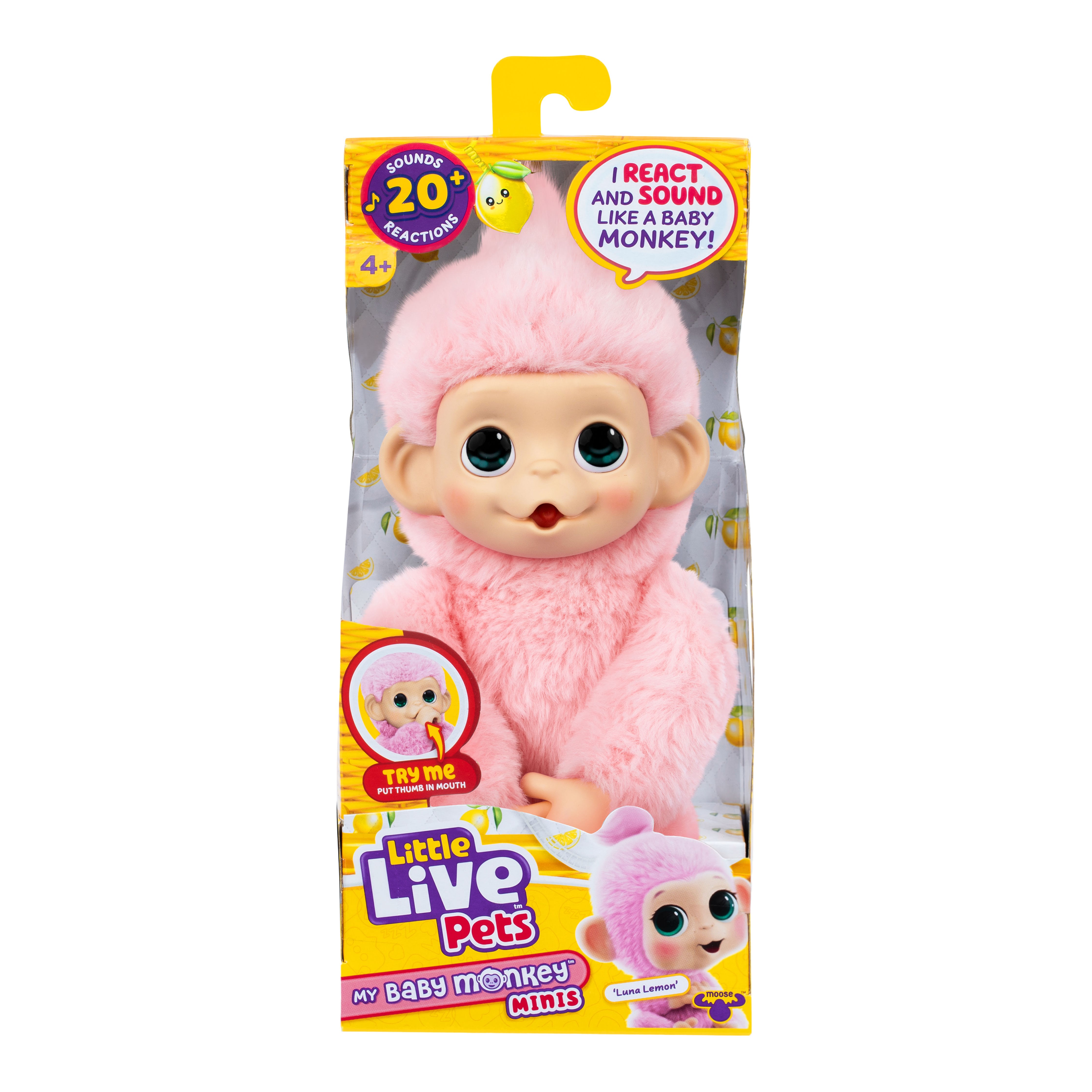 Little Live Pets My Baby Mini Monkey Pink Lemonz - Plush