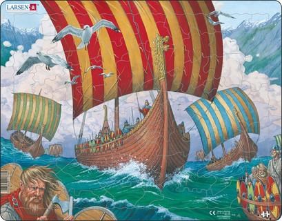Larsen Puzzles Puzzle Viking Ship - Ormen Lange - 64 Pieces Maxi (36.5x28.5 cm) 2D Puzzles