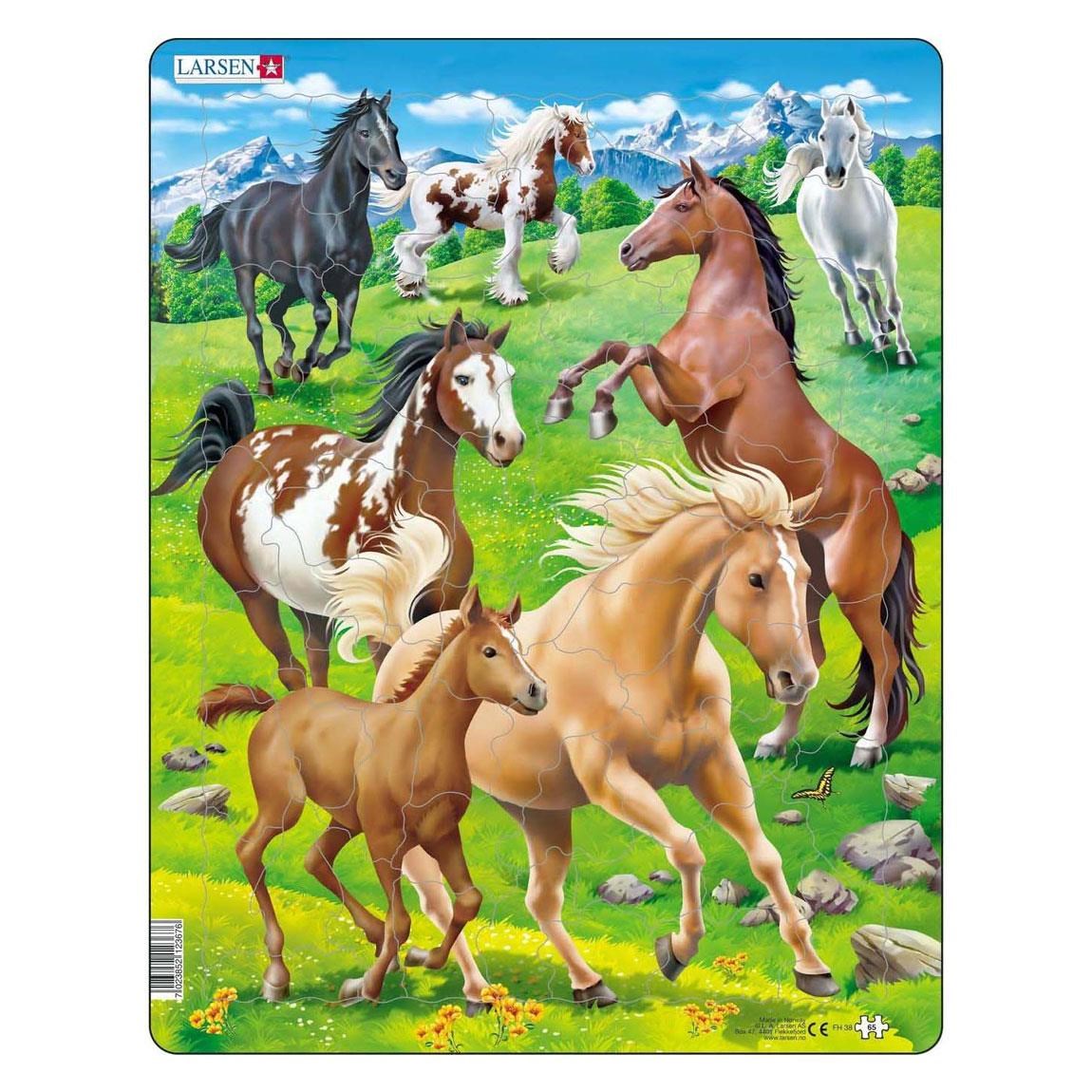 Larsen Puzzles Puzzle Pferde - 65 Teile, Maxi (36.5x28.5 cm) 2D Puzzles Fh38