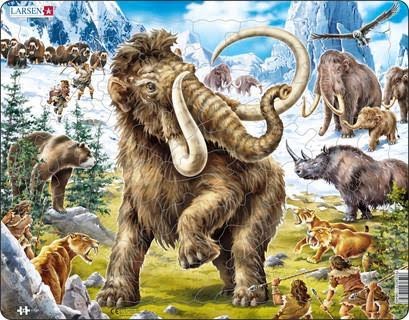 Larsen Puzzles Puzzle Mammut - 64 Teile, Maxi (36.5x28.5 cm) 2D Puzzles