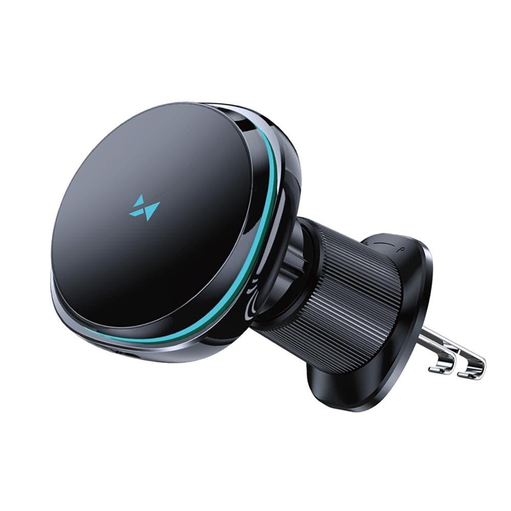 Wozinsky Wct5-q6s2y Car Holder With Qi/magsafe 15w Inductive Charger For Ventilation Grill With Fan - Black - Handys Adapter Und Ladegeraete 