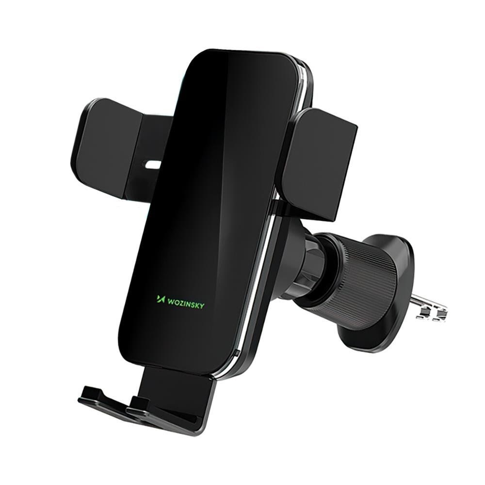 Wozinsky Wedz-3y8s Clamp Car Holder With 15w Inductive Charger For Phone on The Air Vent - Black - Handys Adapter Und Ladegeraete 5907769372537