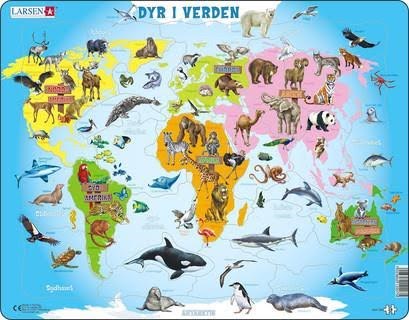 Larsen Puzzles Puzzle Animals in The World - 28 Pieces Maxi (36.5x28.5 cm) 2D Puzzles