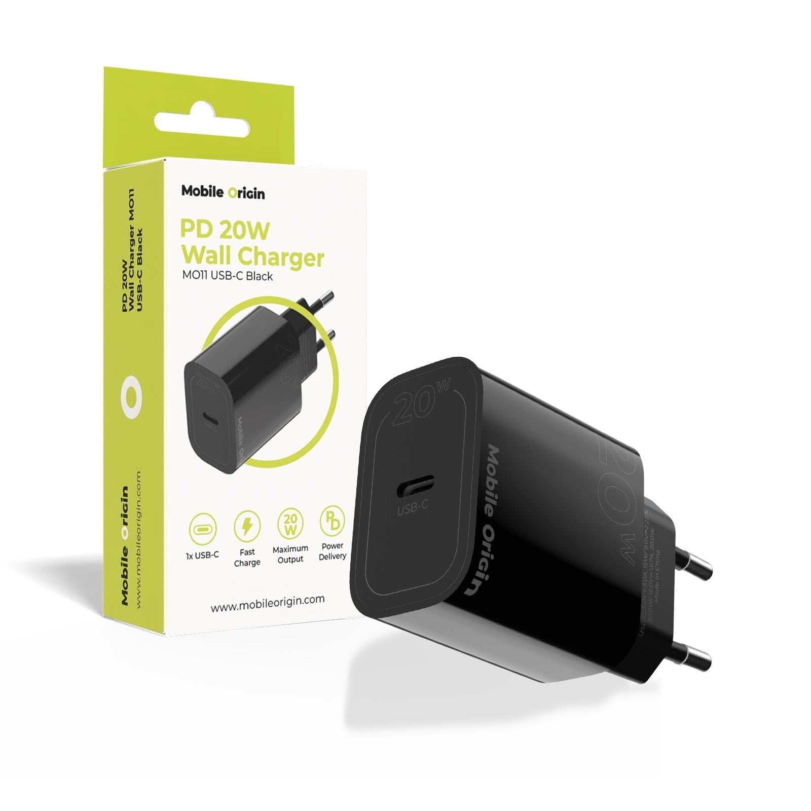 Mobile Origin Pd20w Wall Charger Mo11 - Black - 1 Usb-c - Handys Adapter Und Ladegeraete Frl-pd20w-mo11-blk