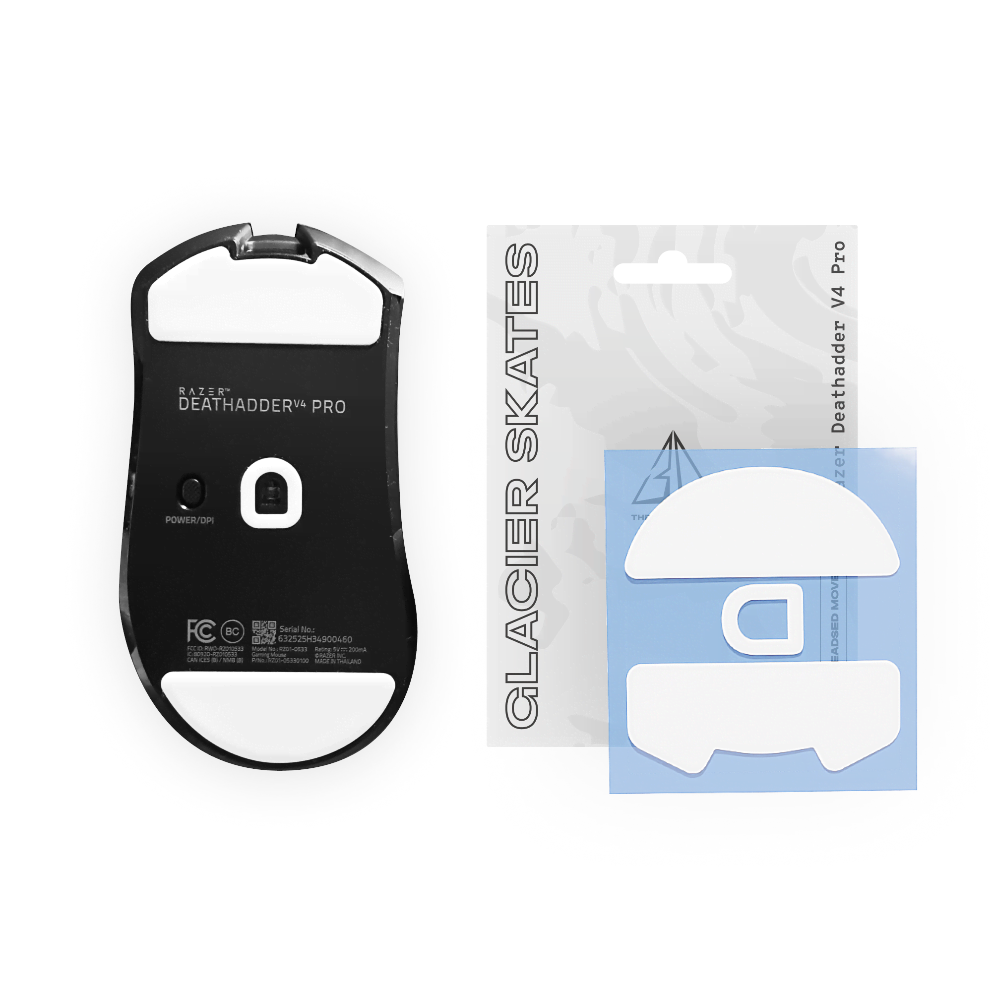 Threepointzero Glacier Skates - For Razer Deathadder V4 Pro - Mauspads Zubehoer