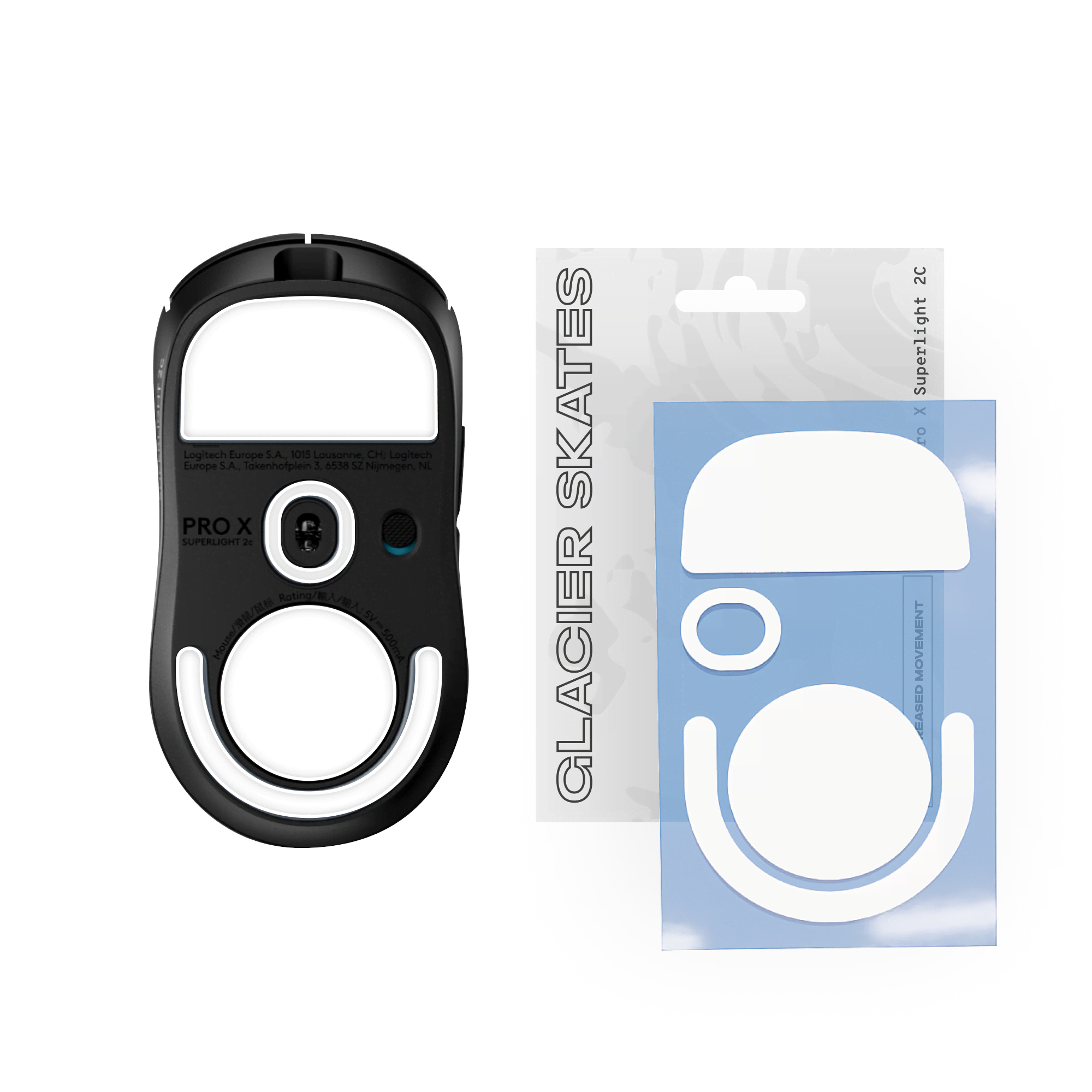 Threepointzero Glacier Skates - For Logitech G Pro X Superlight 2C - Mauspads Zubehoer