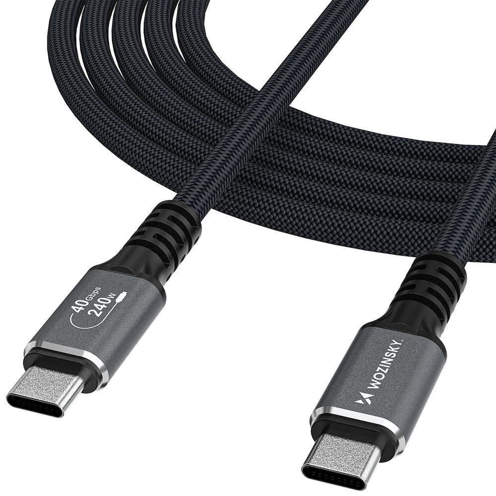 Wozinsky Wps-uy41s Usb-c Usb4 Cable 40gb/s 240w 1m 4K - Black - Usb Kabel