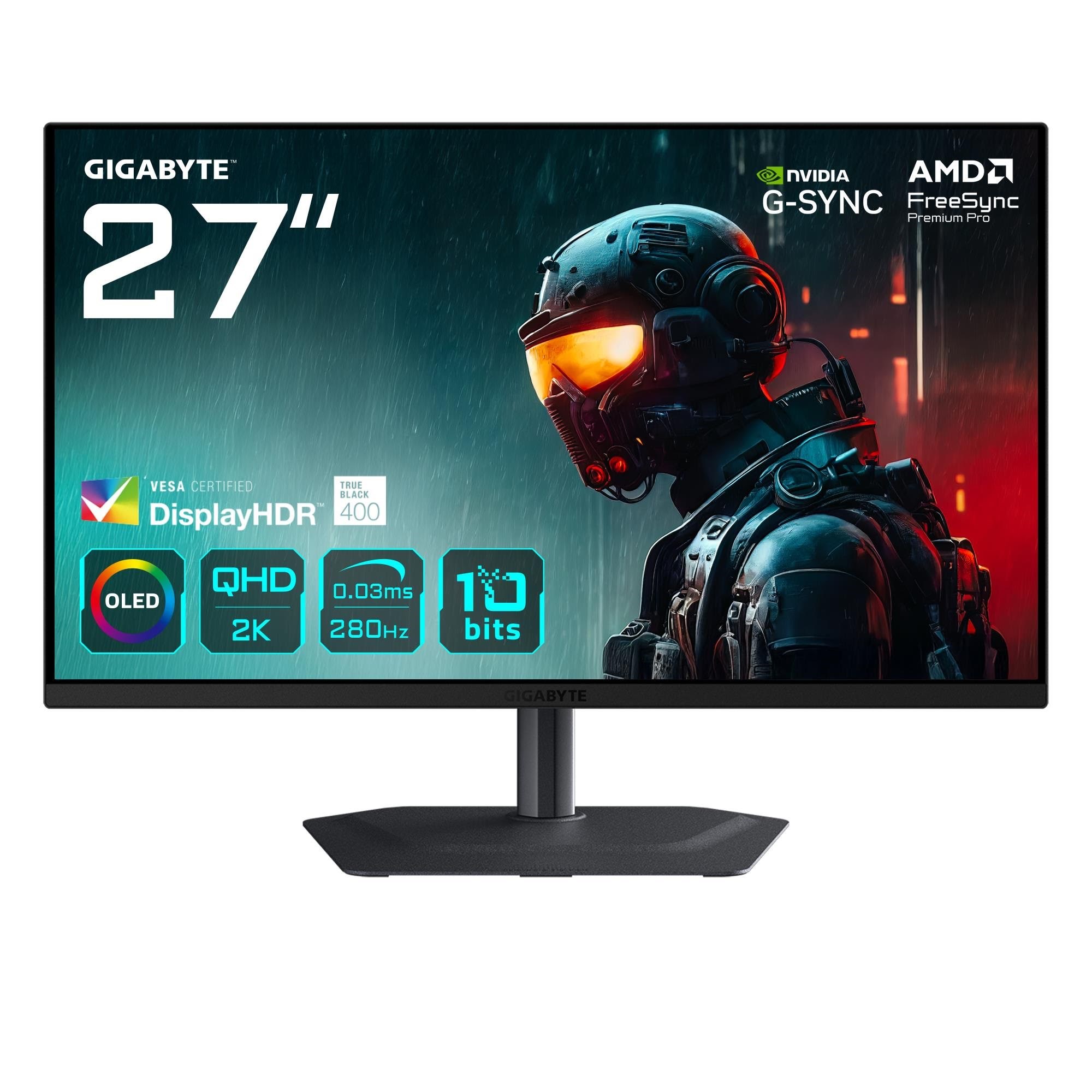 27" Gigabyte Mo27q2a - 2560x1440 (Qhd) - 280hz - Oled - 18w Usb-c - Kvm Switch - Bildschirm Black