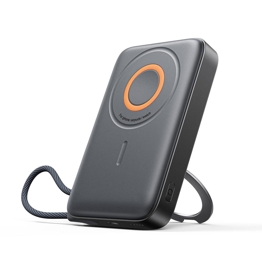 Joyroom Jr-pbm02 Powerbank 22.5W 10000mah 3in1 Magnetic Inductive Compatible With Magsafe With Built-in Cable - Black - 10000 Mah - Powerbank Akku
