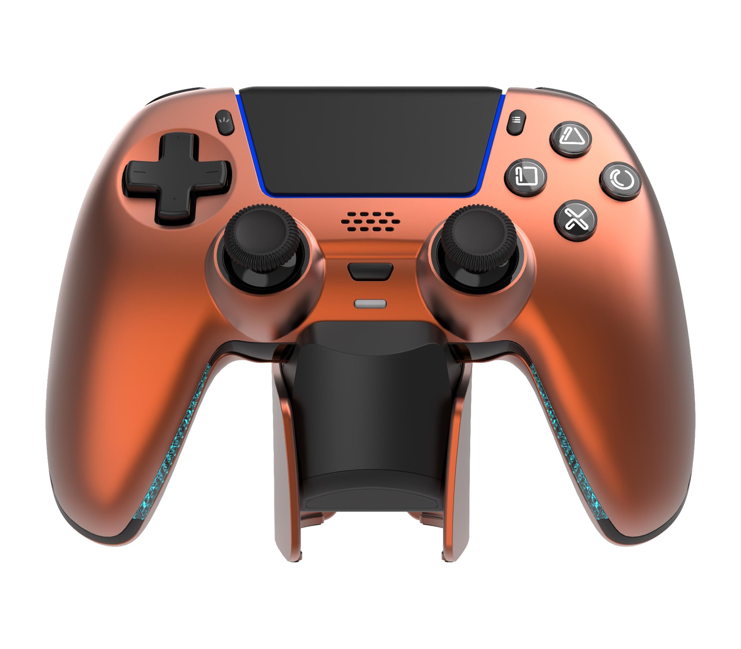 Deltaco Gaming Metallic Spray-painted Ps5 Wireless Controller With Charging Dock - Wired Controller - Android - Gaming Zubehoer Gam-199-orangecopper