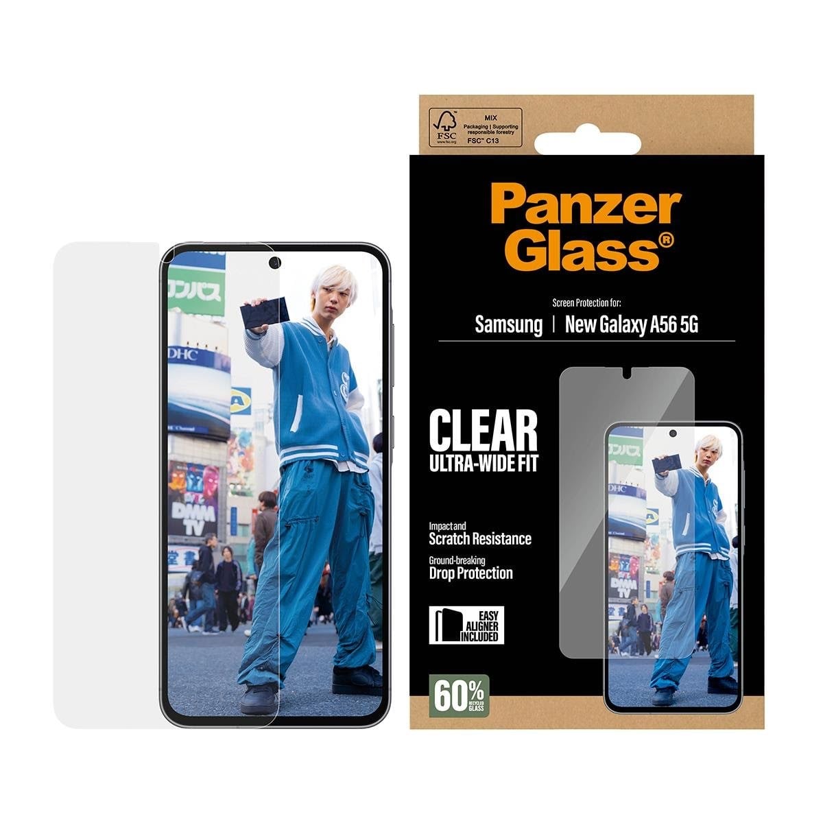 Panzerglass Screen Protector Samsung Galaxy A57 | Ultra-wide Fit w. Easyaligner - Handys Schutzfolie Pg32082
