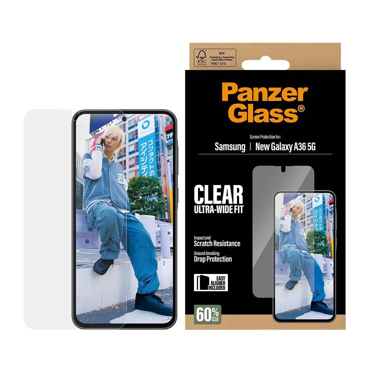 Panzerglass Screen Protector Samsung Galaxy A37 | Ultra-wide Fit w. Easyaligner - Handys Schutzfolie