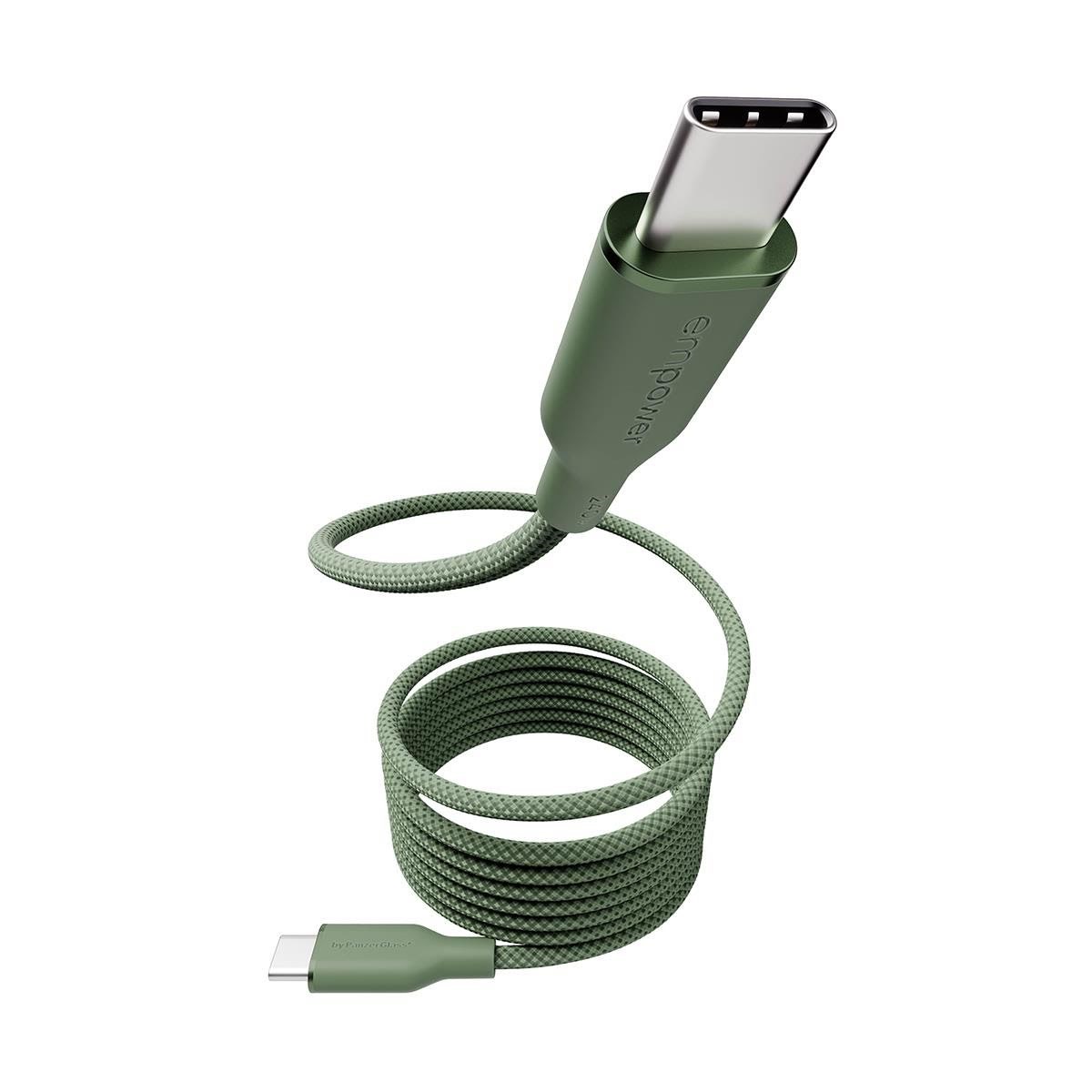Empower by Panzerglass Magnetic 240w Usb-c to Usb-c Cable | Usb 2.0 | 1.5M | Sage - Usb Kabel Grün Em59672