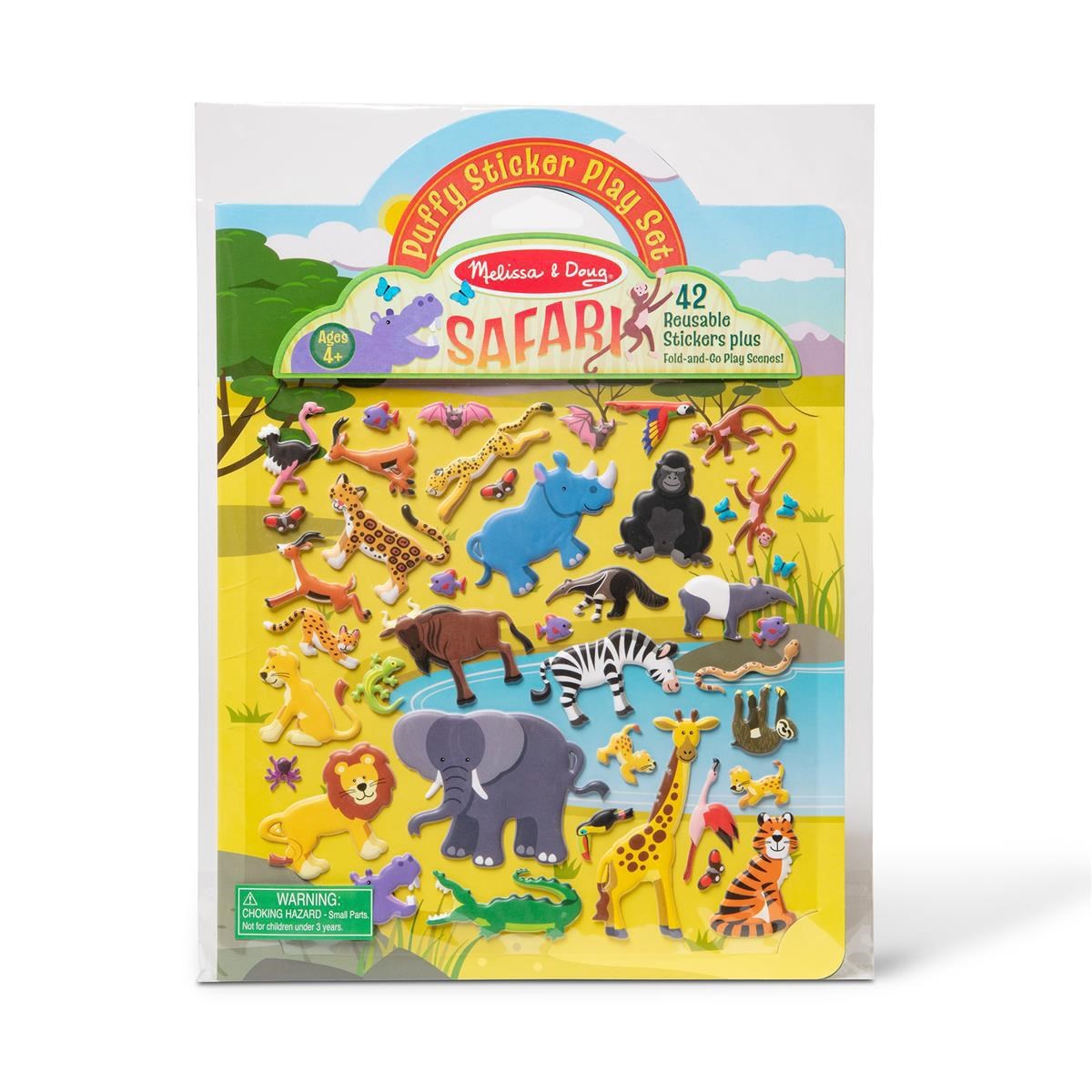 Melissa & Doug Reusable Puffy Stickers Playset Safari - Hobby Zubehoer 6074515