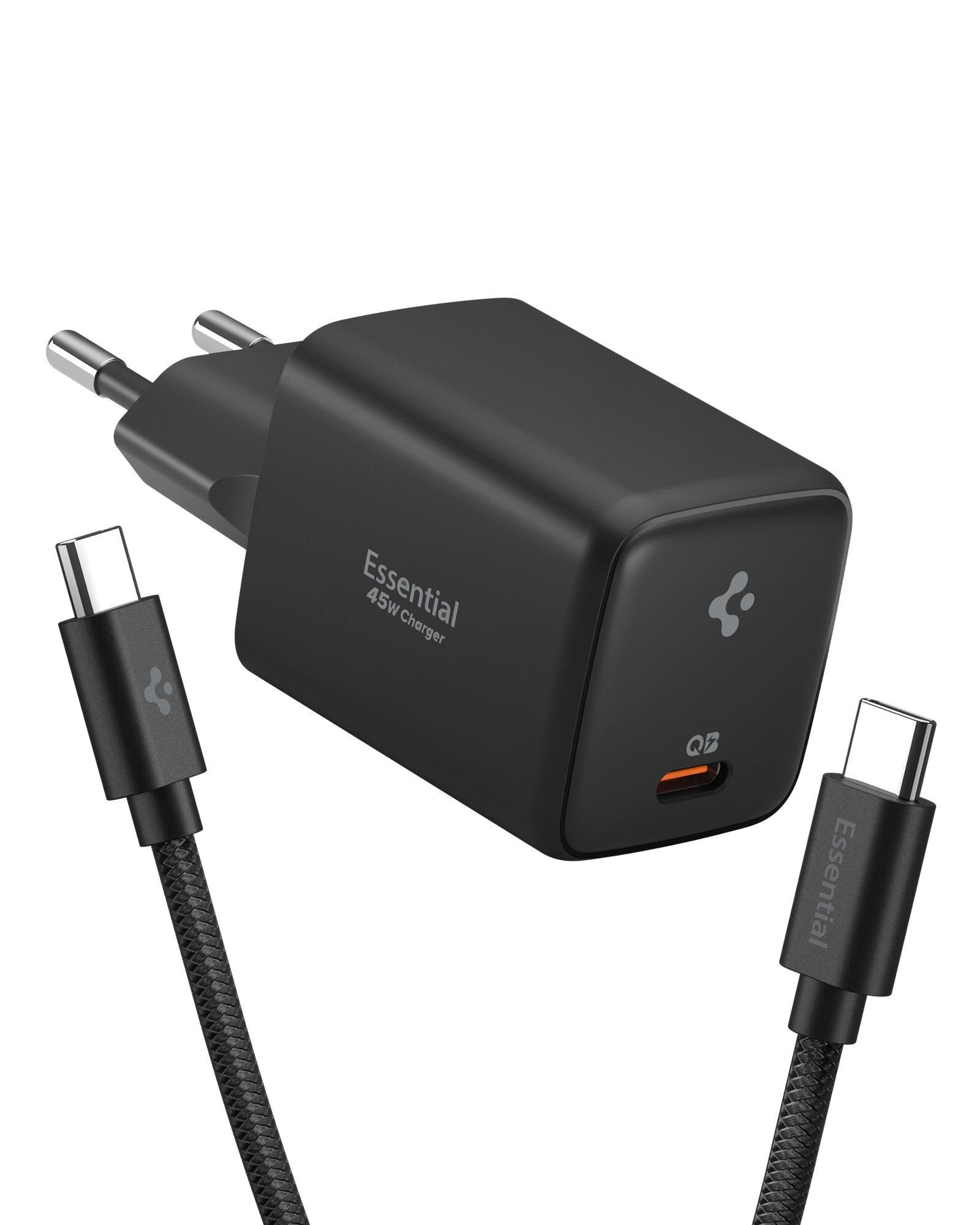 Spigen Essential 45w Wall Charger Ee451eu - Black - Handys Adapter Und Ladegeraete