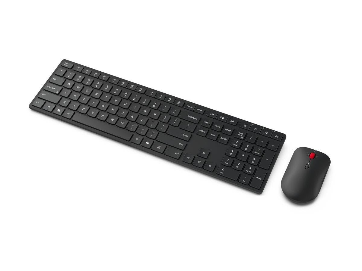 Lenovo Multi-mode Pro Combo 6000 - Keyboard And Mouse Set - Qwerty - Danish - Eclipse Black Input Device - Tastatur & Maus Set - Dänisch - Schwarz - 