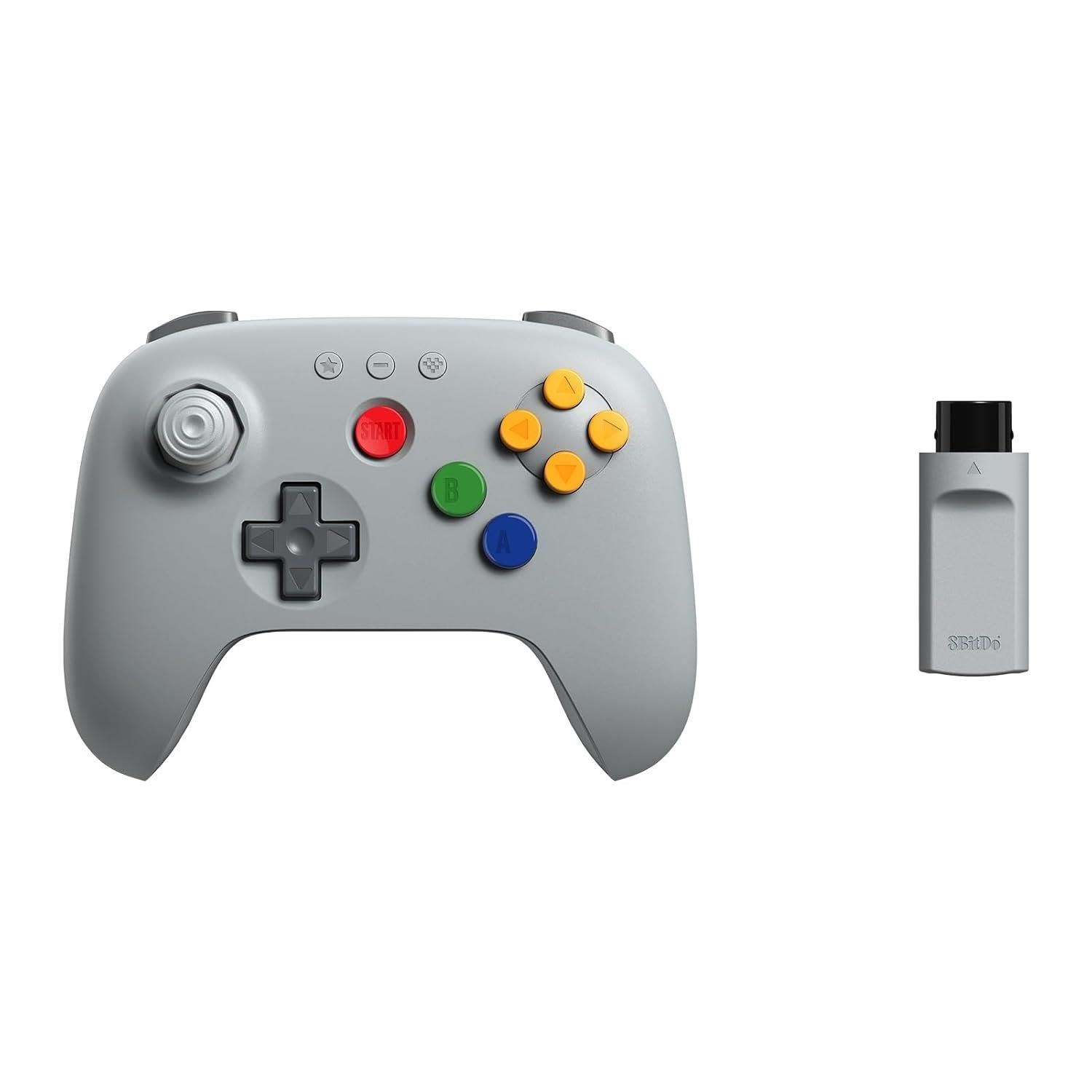 8bitdo 64 Wireless 2.4G - Classic Grey - Wireless Controller - Nintendo 64 - Gaming Zubehoer