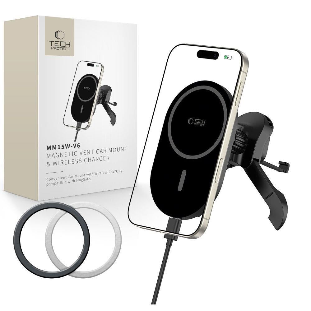 Tech-protect Mm15w-v6 Magnetic Magsafe Car Mount For Ventilation Grille - Black - Handys Anderes Zubehoer 5906302361052