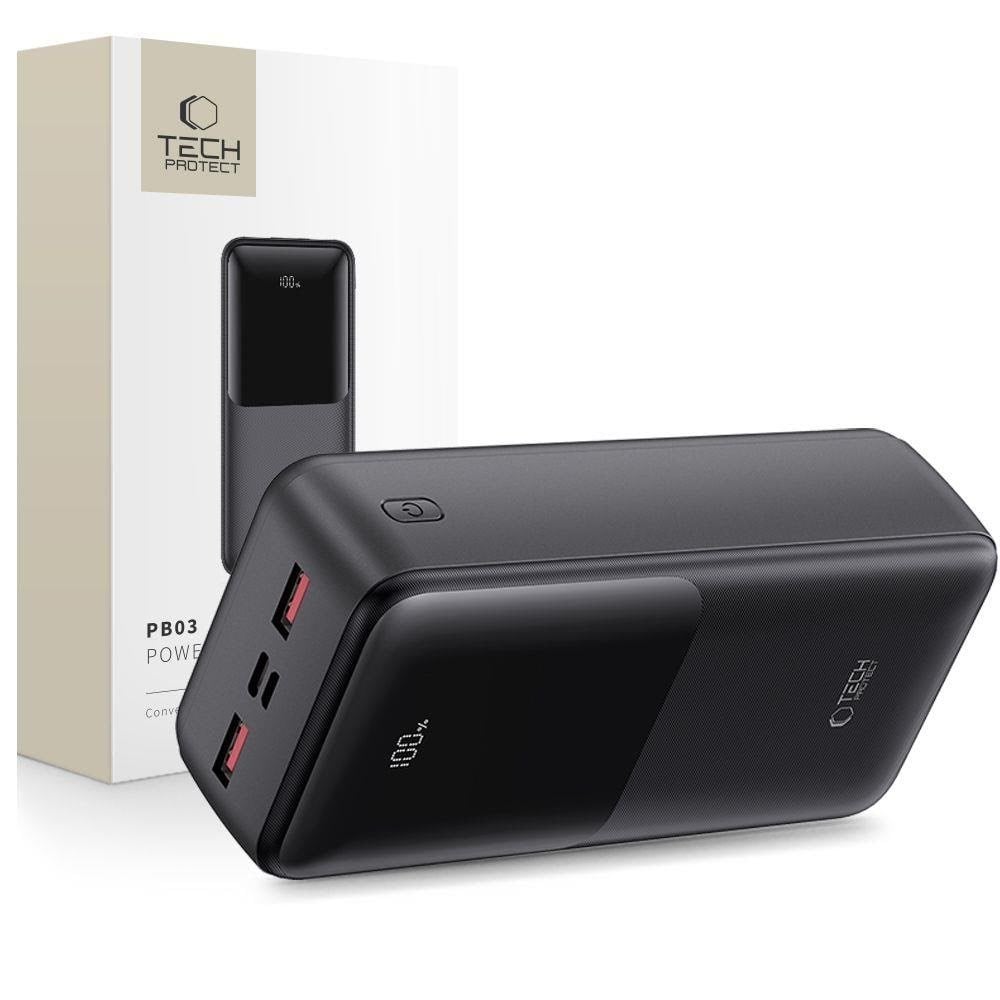 Tech-protect Powerbank Pb03 30000mah 22.5W - Black - 30000 Mah - Powerbank Akku Schwarz 5906302380527