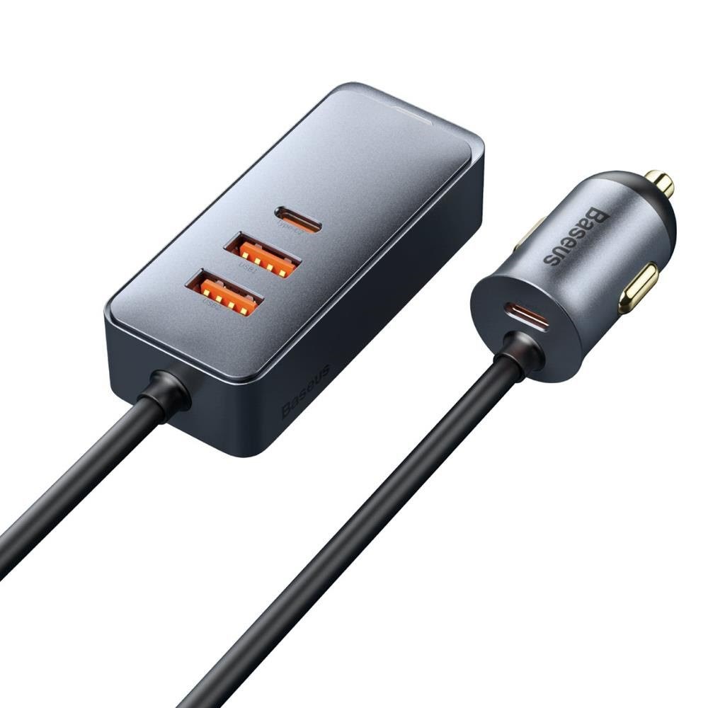 Baseus Share Together Pps Multi-port Fast Charge Car Charger With Extension Cord 2U+2C 120w Space Gray - Handys Adapter Und Ladegeraete C00034800811-