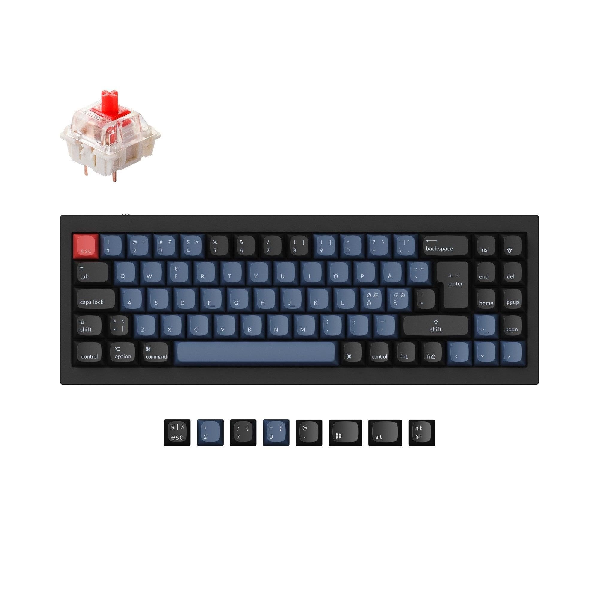 Keychron Q7 Qmk Wired - Gateron G Pro Red - Gaming Tastatur (Tkl) - 70% - Nordic Iso - Schwarz - Tastaturen Q7-m1-bo