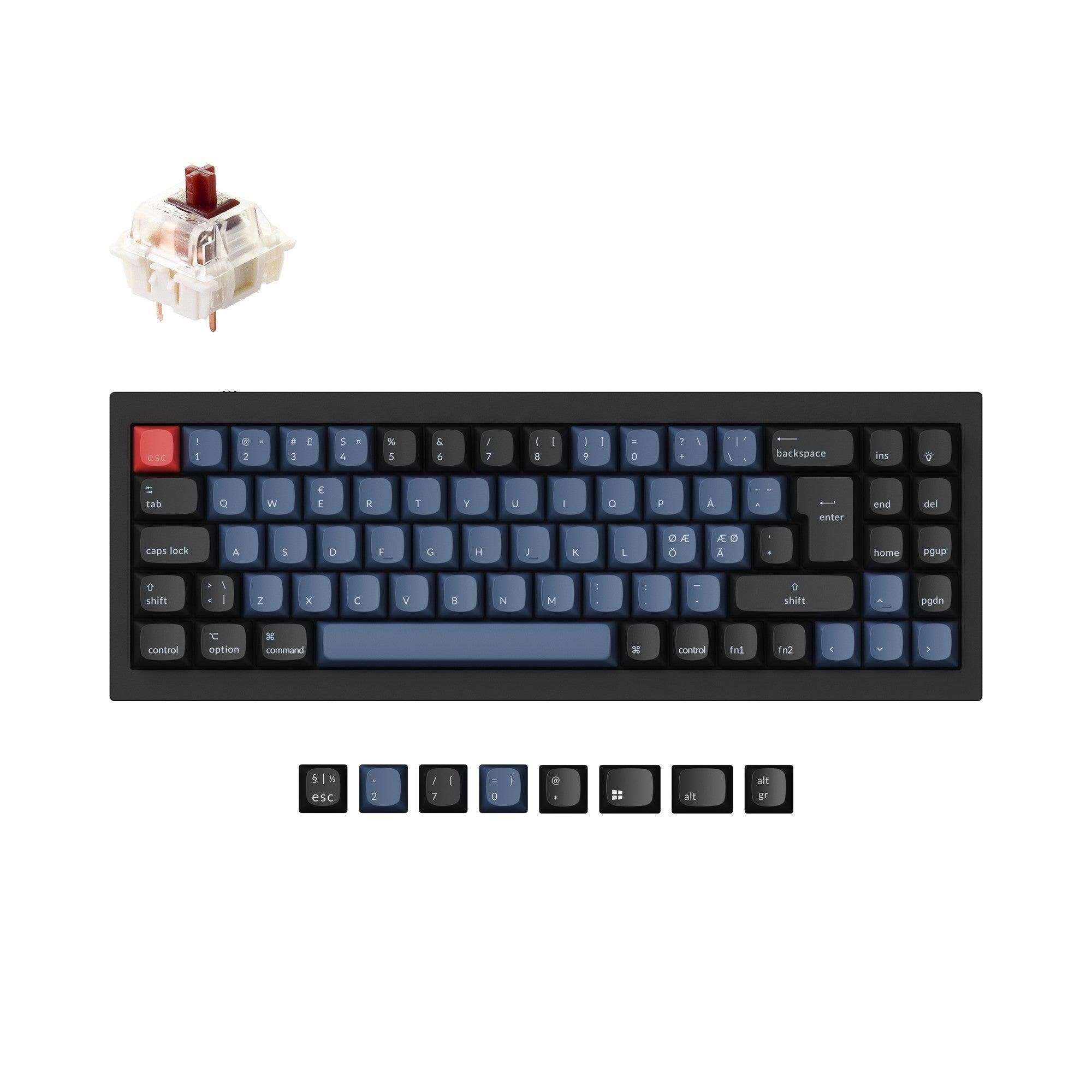 Keychron Q7 Qmk Wired - Gateron G Pro Brown - Gaming Tastatur (Tkl) - 70% - Nordic Iso - Schwarz - Tastaturen