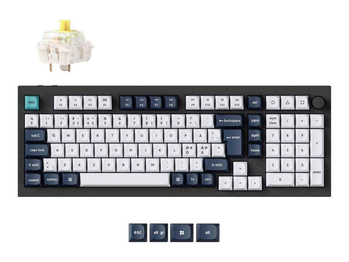 Keychron Q5 Max 96% Knob Wireless Tri-mode Qmk/via - Gateron Jupiter Banana - Tastatur - Nordic Iso - Schwarz - Tastaturen