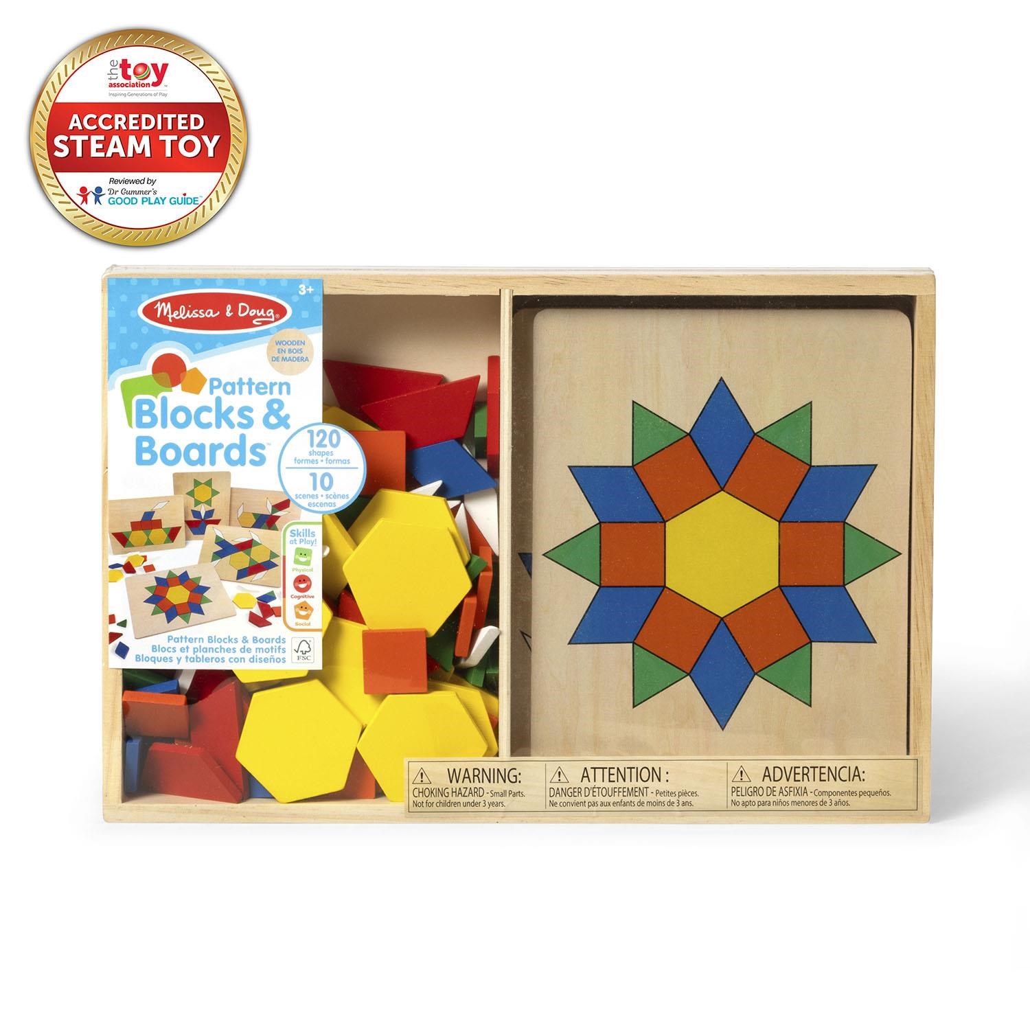 Melissa & Doug Wooden Pattern Blocks And Boards - Holzspielzeug